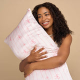 Satin Pillowcase in Striped Bows - King